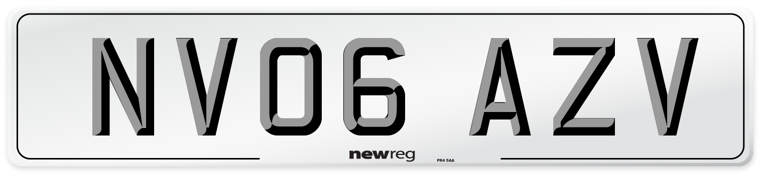NV06 AZV Number Plate from New Reg